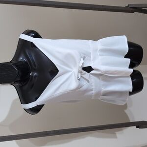 Qed London| White Bow Tie Front Keyhole Peplum With Zippered Back